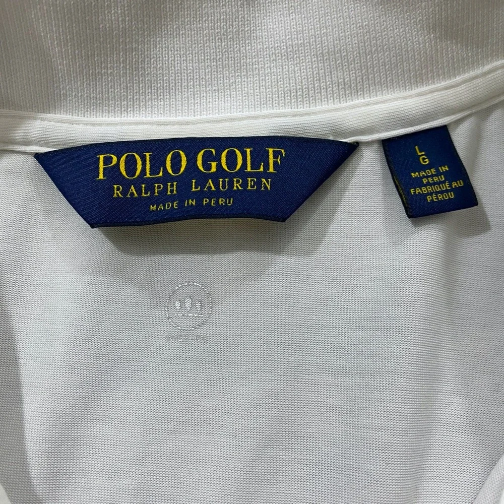 Polo Ralph Lauren PGA Ocean Course Golf Polo Shirt‎ L White Wicking Athletic